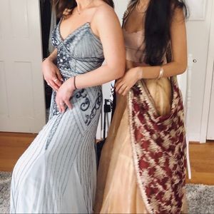 Jump apparel blue beaded prom dress